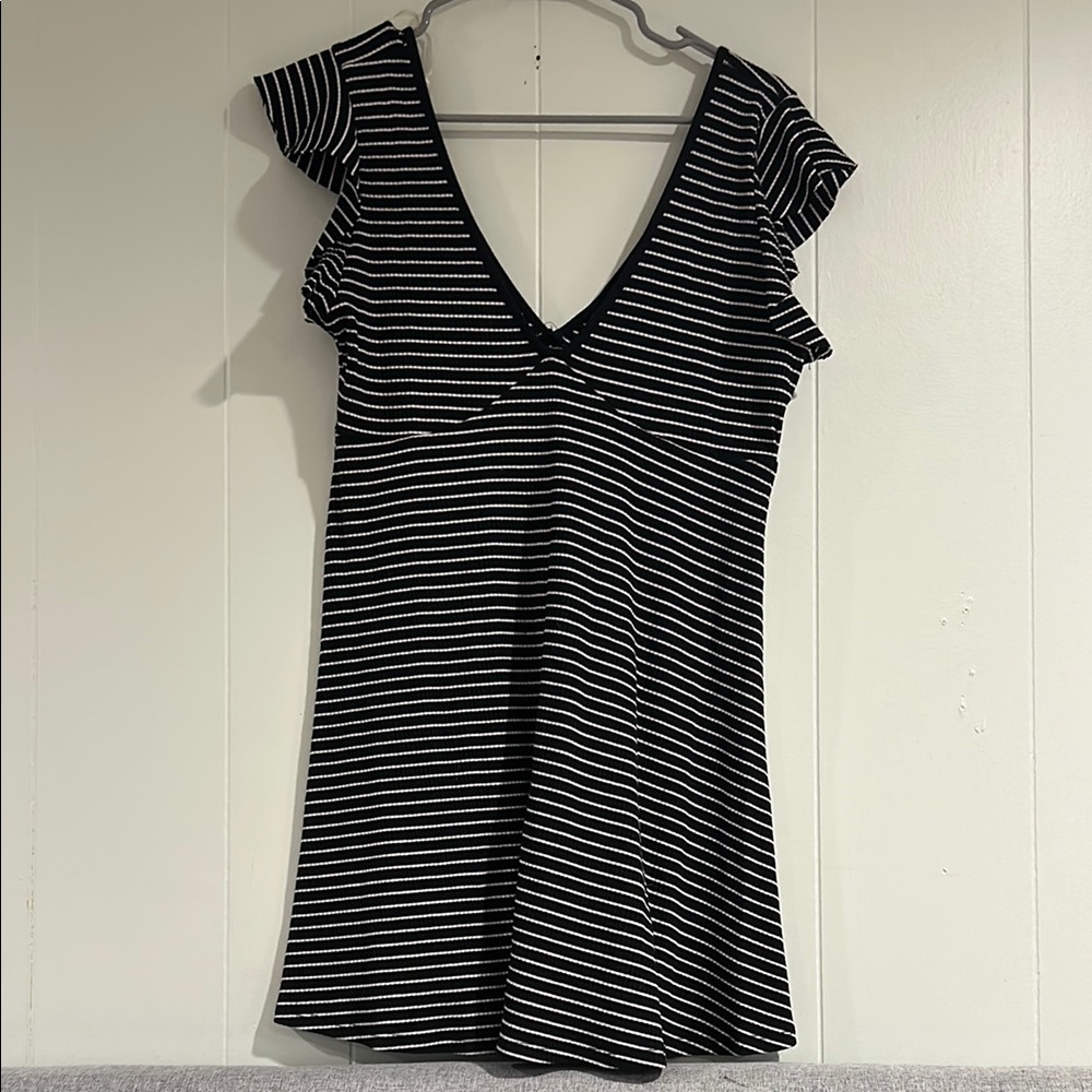 Striped Black and White Dress